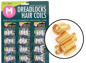 GOLD DREADLOCK HAIR COIL 3PC MED