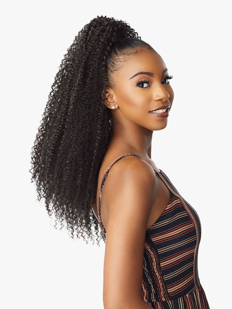 INSTANT PONY WRAP KINKY CURLY 24", Color: 1