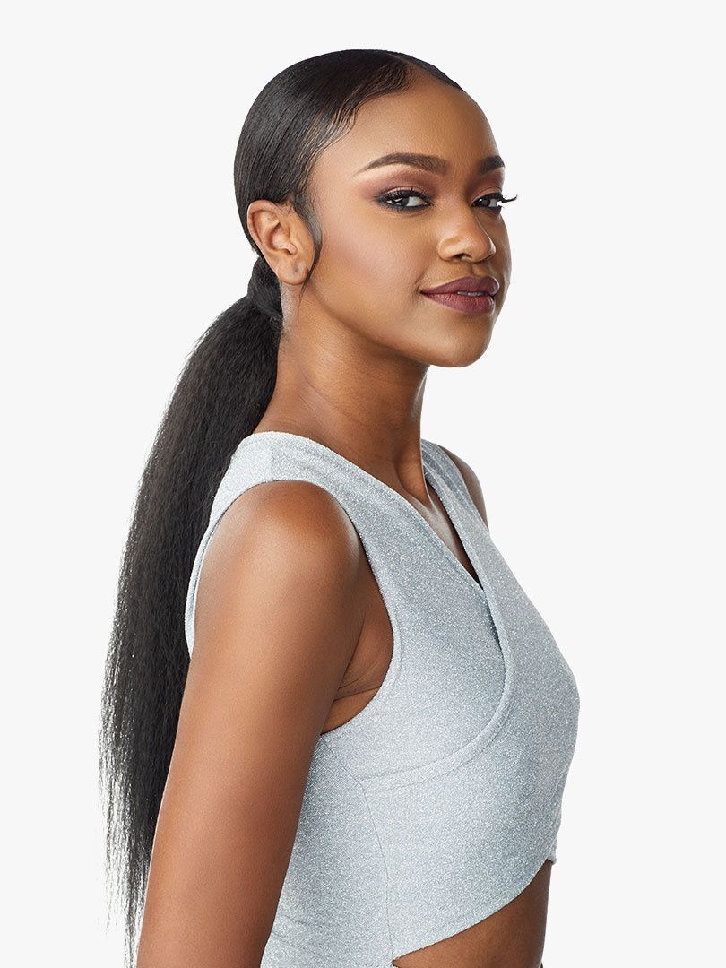 INSTANT PONY WRAP KINKY STRAIGHT, Color: 1B, Size: 30"