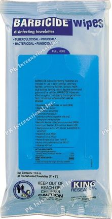 KING BARBICIDE WIPES DISINFECTING TOWEL (45COUNTS)