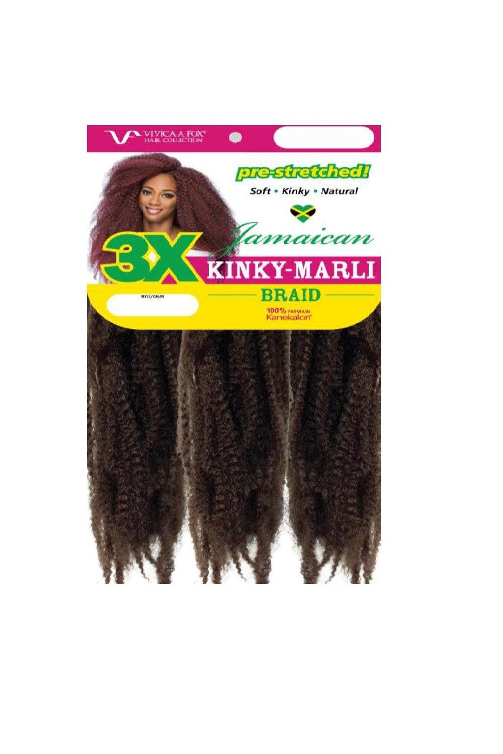 KINKY JAMAICAN MARLI PRE-STRETCHED BRAID, Color: #M1B/30