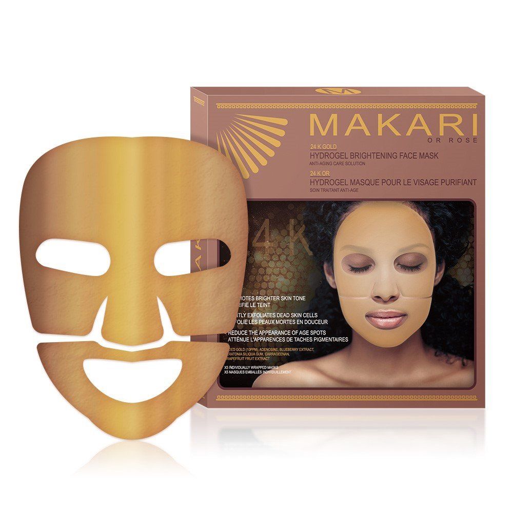 MAKARI 24K GOLD HYDROGEL BRIGHTENING FACE MASK 5PCE