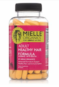 MIELLE ORGANICS ADULT'S HEALTHY HAIR FORMULA VITAMINS 60 TABLETS