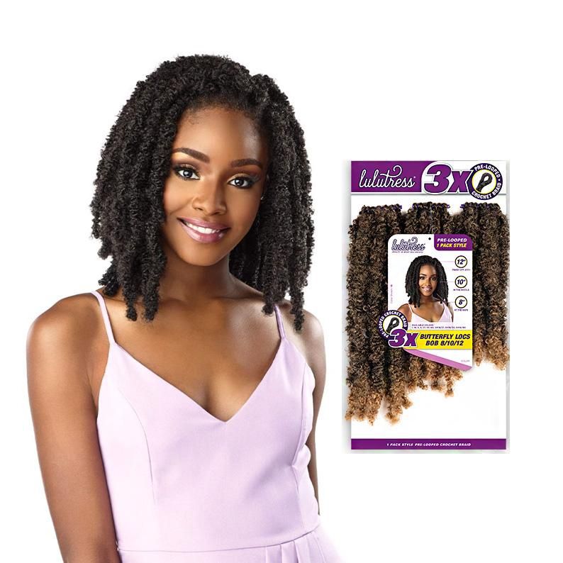 SENSATIONNEL LULUTRESS 3X BUTTERFLY BOB 8" 10" 12", Color: #SB1B/30