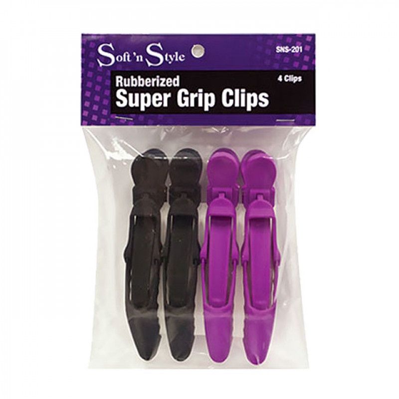 SOFT 'N STYLE RUBBERIZED SUPER GRIP CLIPS 4PK