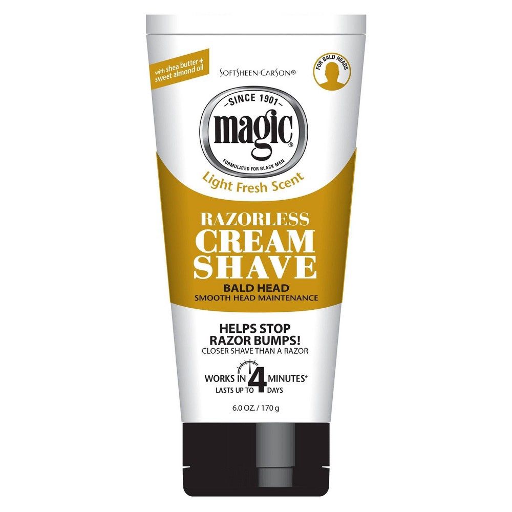 SSC MAGIC SHAVE RAZORLESS HAIR REMOVE CREME BALD HEAD (GOLD)6OZ