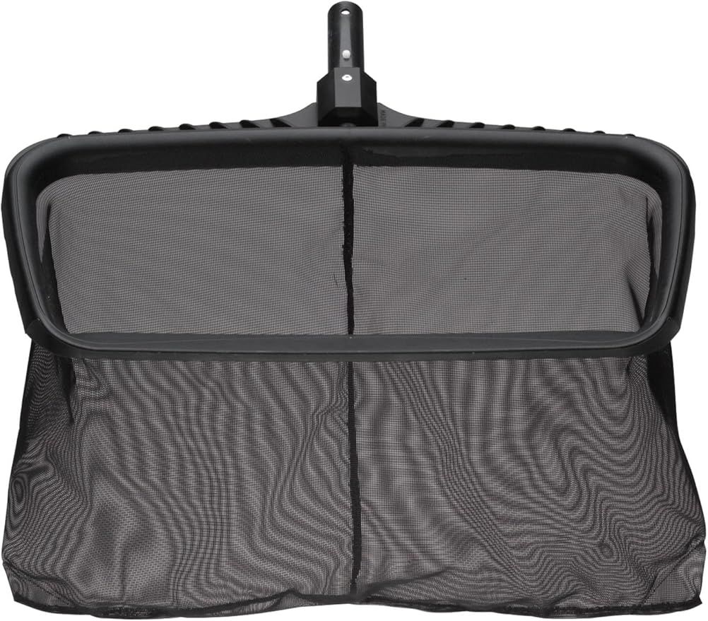 Ocean Blue Deep Heavy Duty Bag Leaf Rake with long wear mesh screen