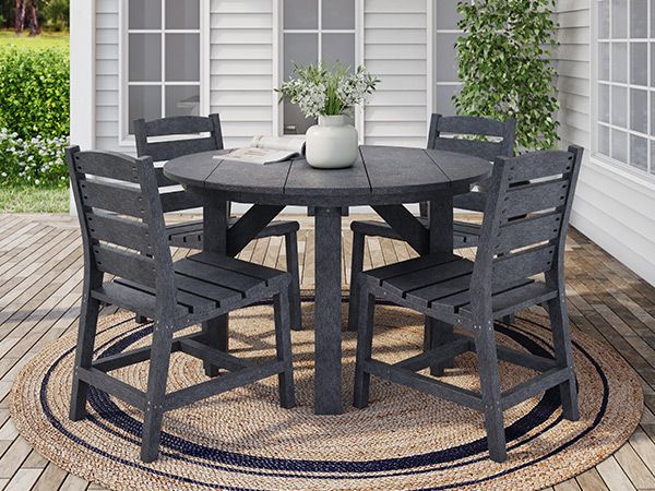 C.R. Plastics 48" Round Dining Table Set