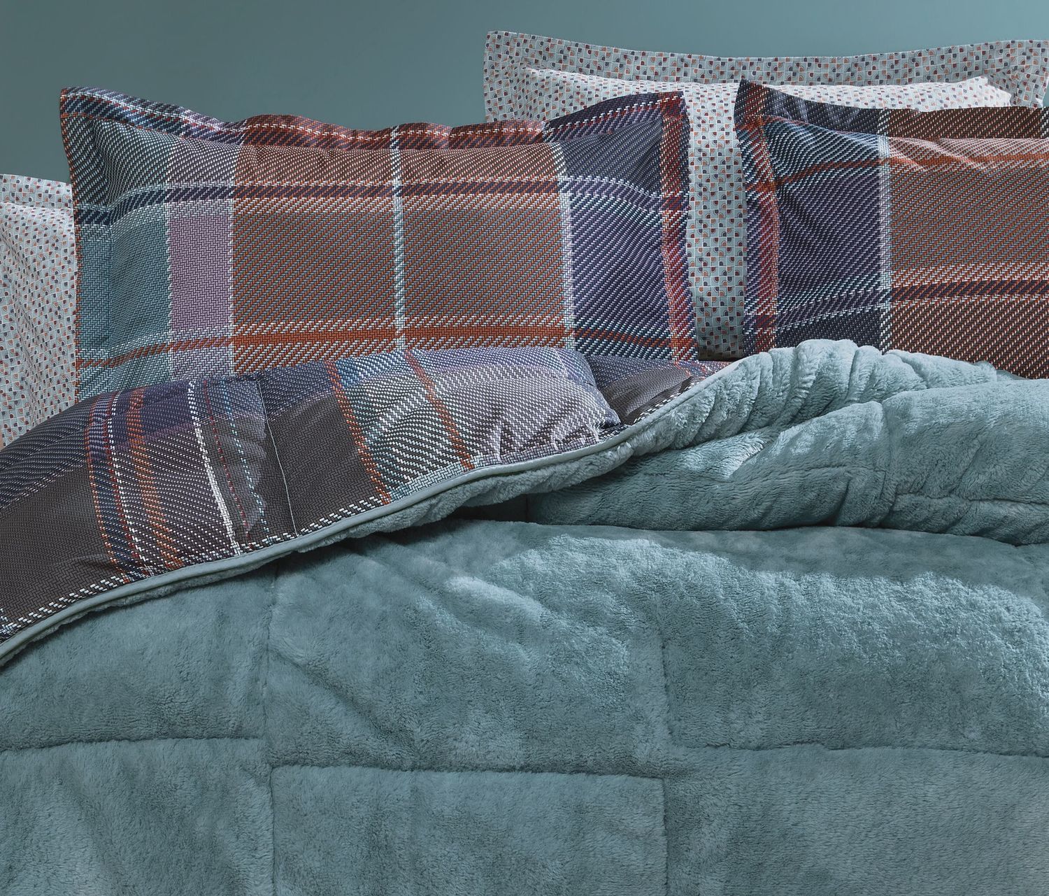 MOSI TRIOLA SET, Size: QUEEN SIZE, color: INDIGO