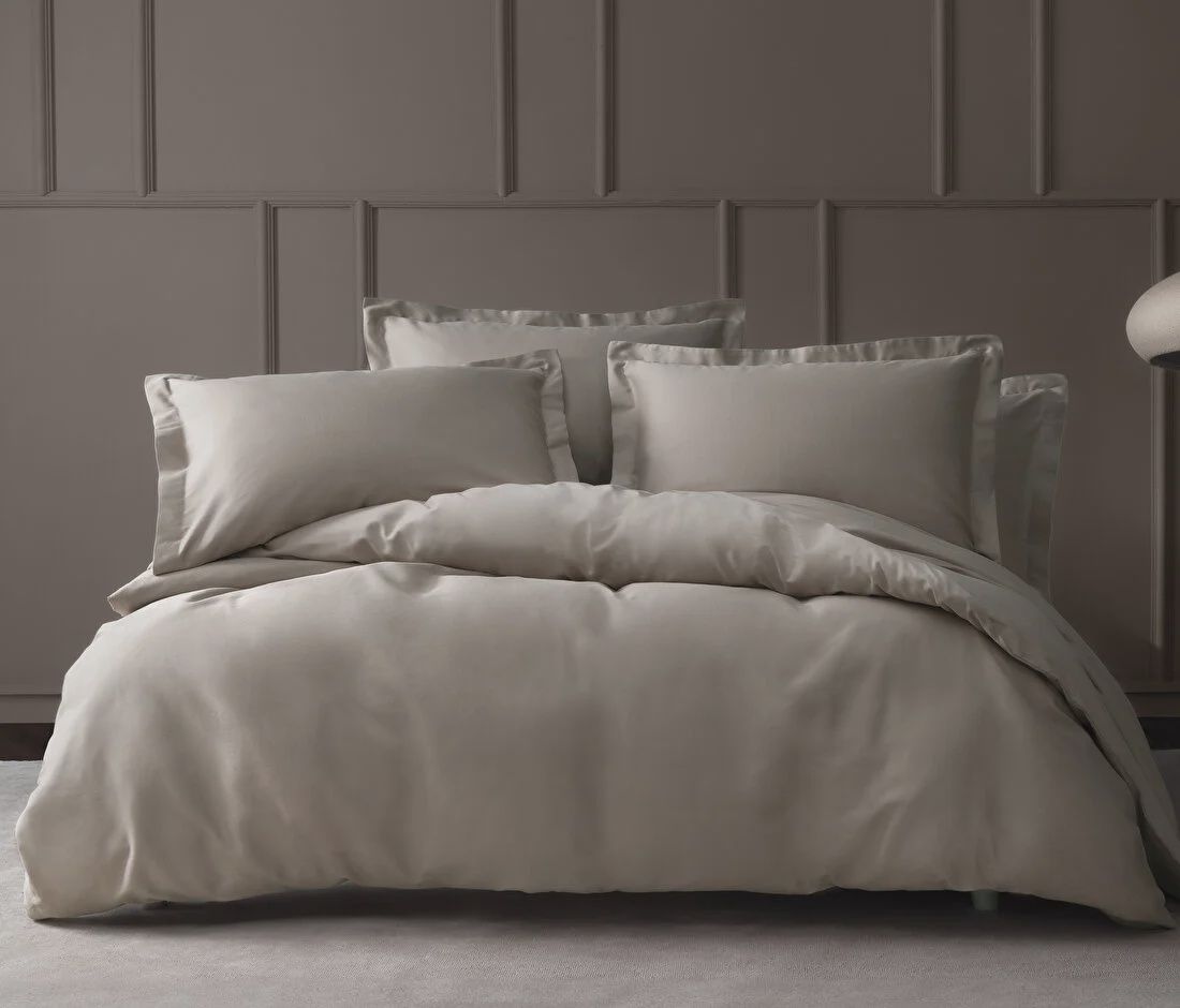 DORA SATEEN DUVET COVER SET, Size: KING SIZE, color: BEIGE