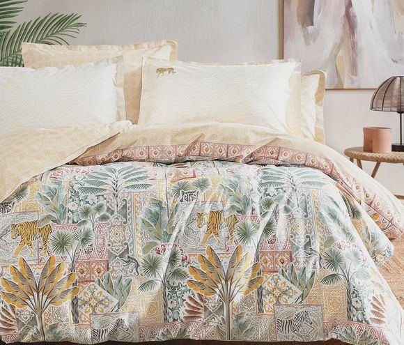 GOLD RANFORCE DUVET COVER SET, Size: KING SIZE, color: TERRACOTTA