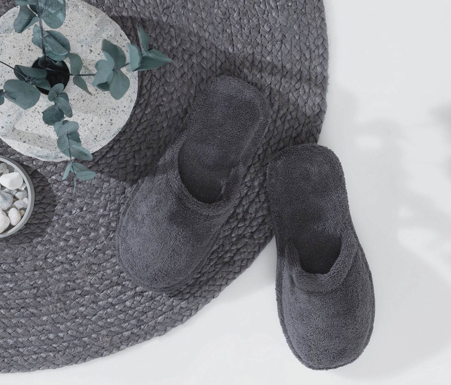 ESSENTIALS BATH SLIPPERS, Size: 36-38, color: ANTHRACITE