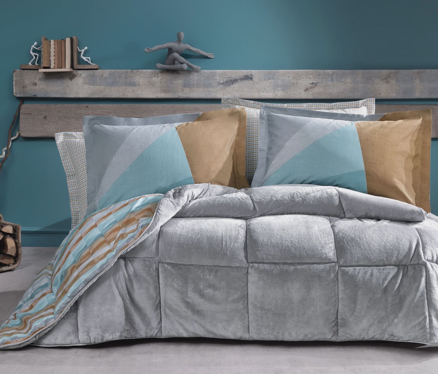 RACH TRIOLA SET, Size: QUEEN SIZE, color: GREY