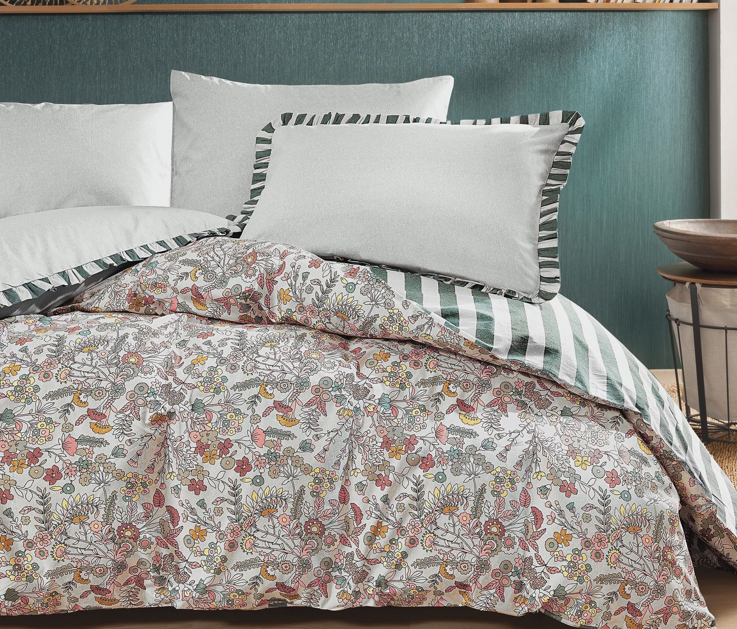 OLIVA RANFORCE DUVET COVER SET, Size: KING SIZE, color: TERRACOTTA