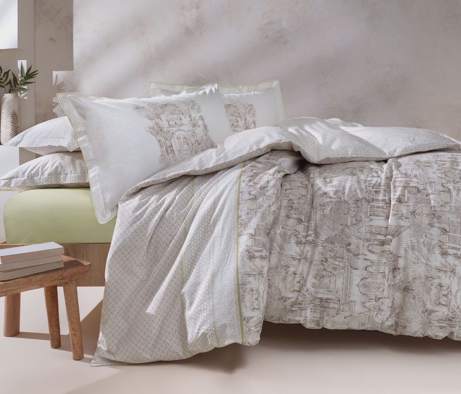 MANDY TENCEL DUVET COVER SET, Size: KING SIZE, color: BEIGE