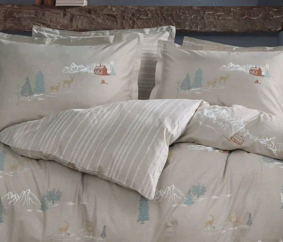 MATEO RANFORCE DUVET COVER SET, Size: KING SIZE, color: BEIGE