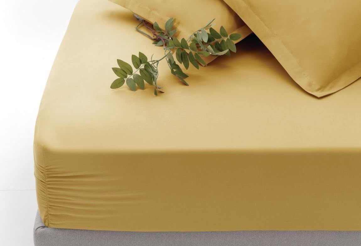 Penny Fitted Sheet, Colour: saffron, Size: king