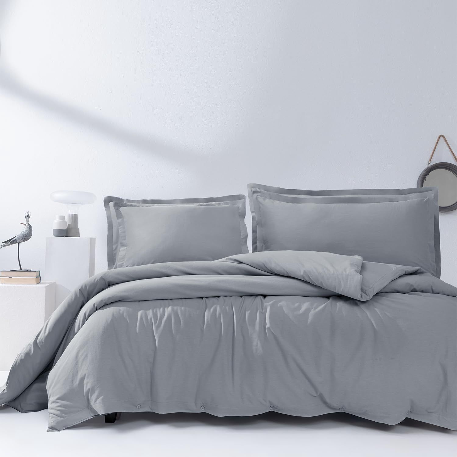 Penny Duvet Cover, Size: king, color: gray
