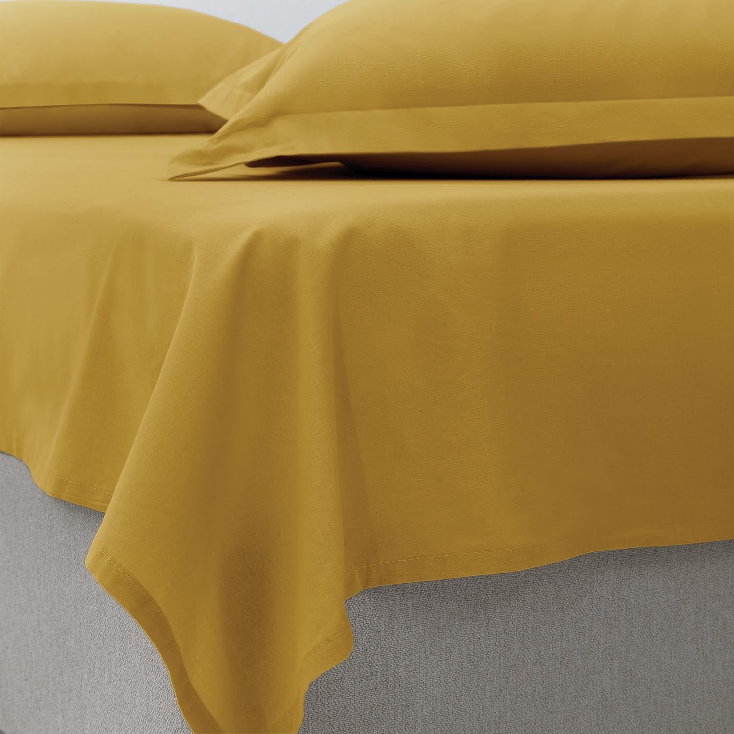 Penny Flat Sheet, Colour: saffron, Size: king