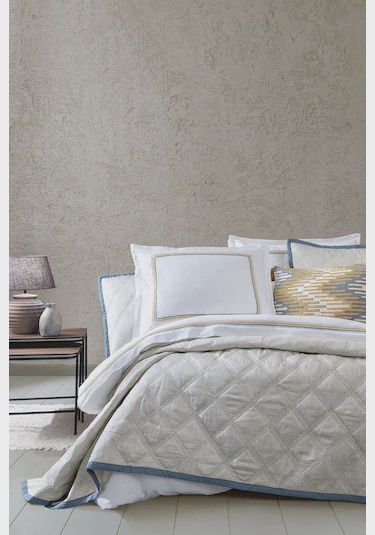 QUEEN SIZE 8-PIECE DUVET COVER SET WITH BEDSPREAD MAIA - BEIGE