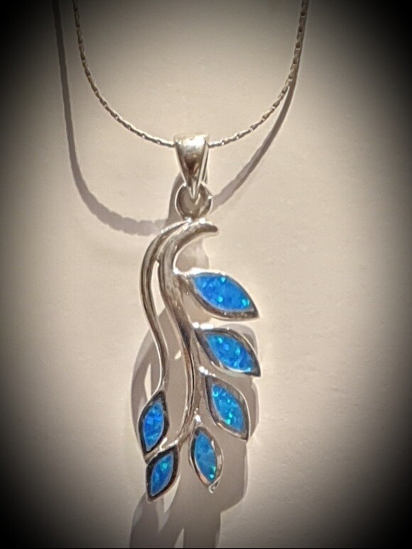 THE DOUBLE  OLIVE BRANCH OPAL PENDANT
