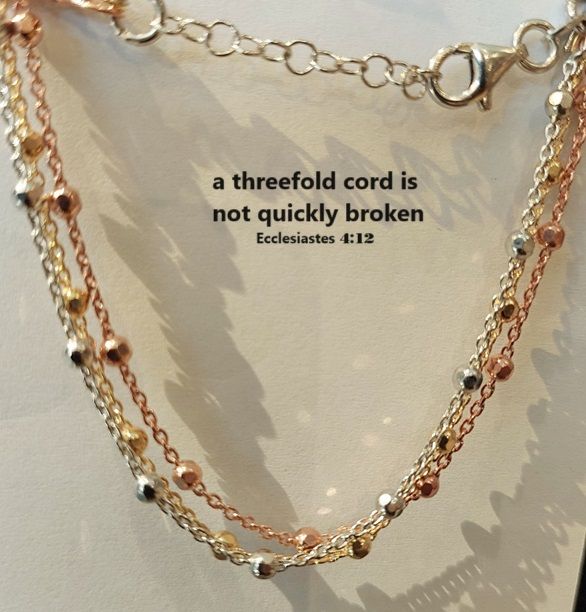 "THREE FOLD CHORD" BRACELET Ecclesiastes 4:12