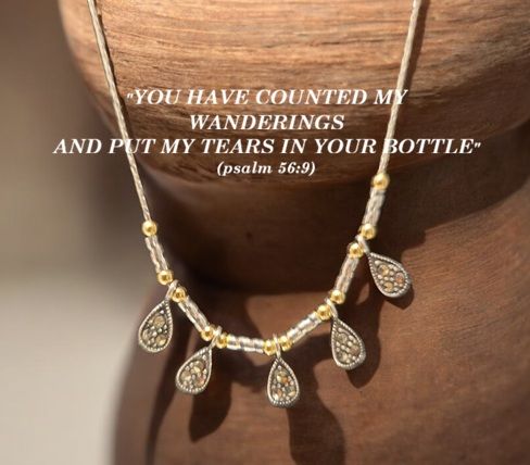 "Tear Drops of Faith "Necklace (Psalm 56:9)