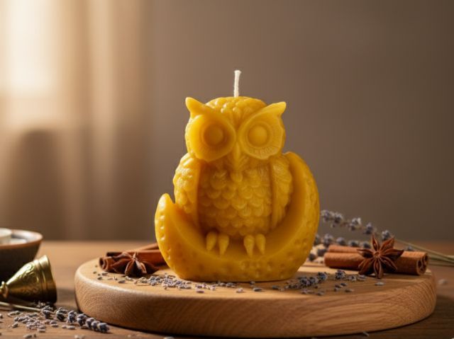 Świeca z wosku pszczelego SOWA4