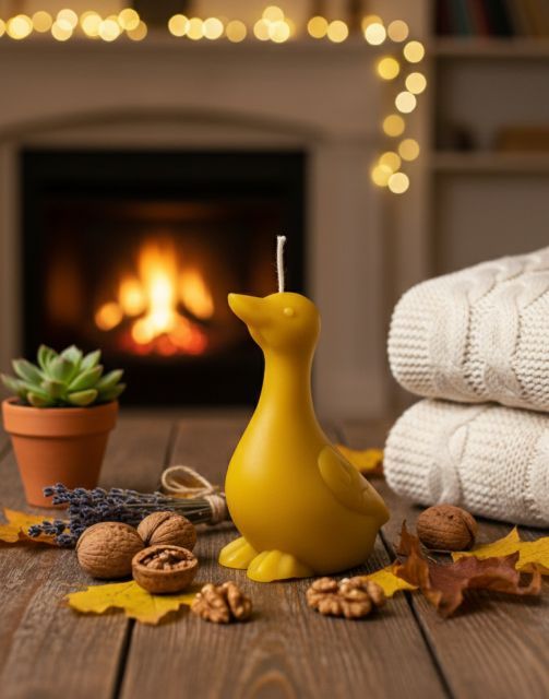 Świeca z wosku pszczelego GĄSKA