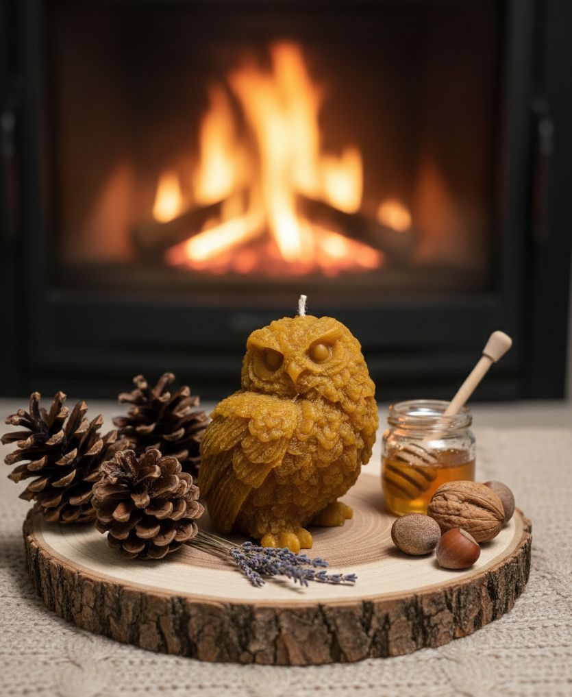 Świeca z wosku pszczelego SOWA6