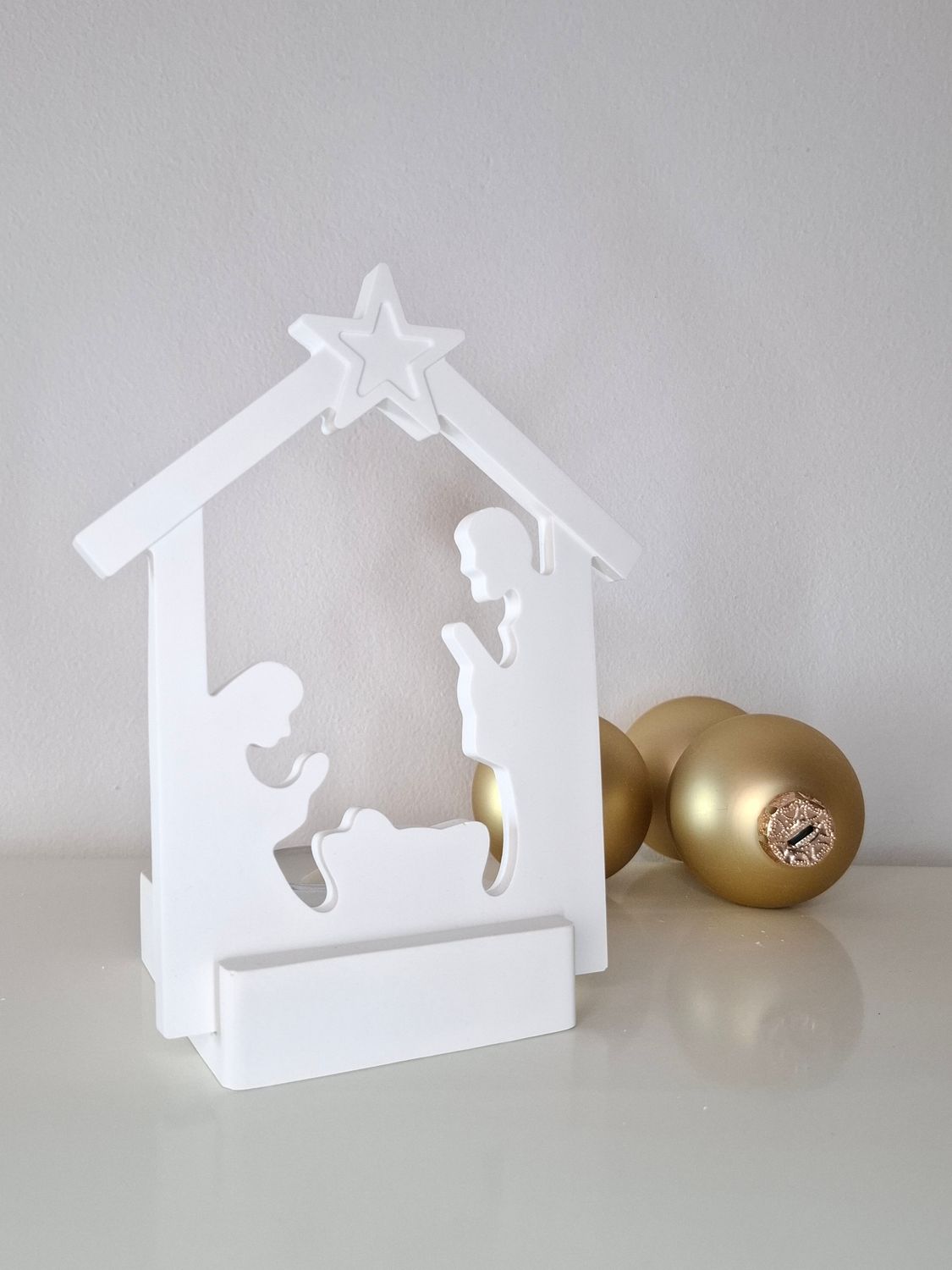 Theelichthouder - kerststal