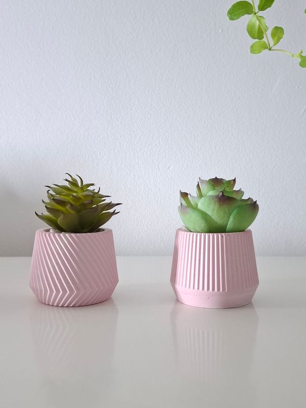 Mini kunstplantje - roze