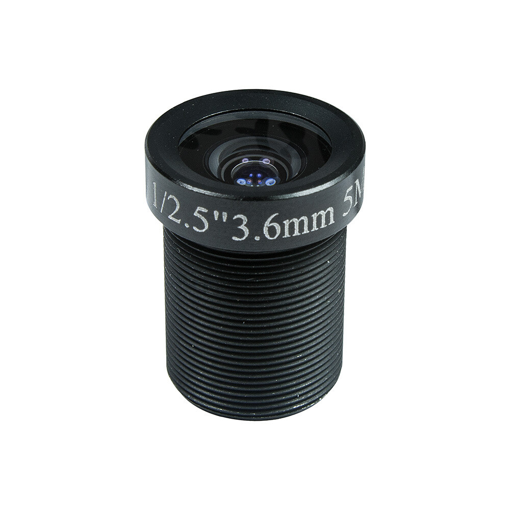 3.6mm 5MP Fixed Focal M-12 Lens