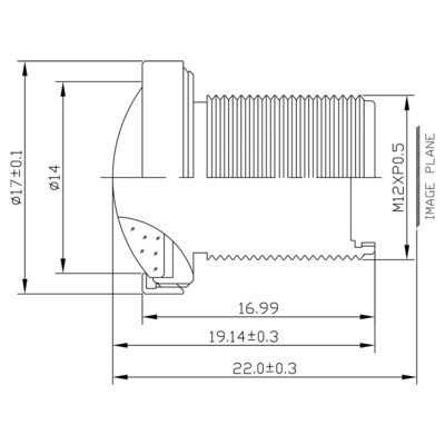2.5mm 5MP Fixed Focal M-12 Lens