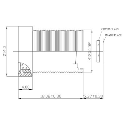 3.6mm 5MP Fixed Focal M-12 Lens