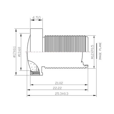2.9mm 5MP Fixed Focal M-12 Lens