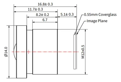 5.5mm 8 MP M-12 Lens