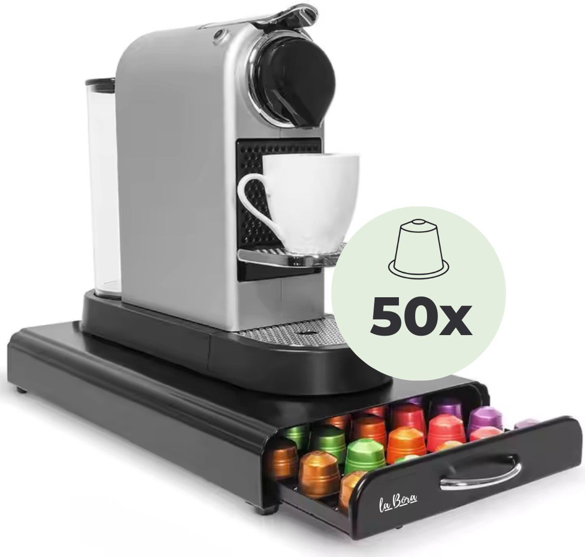 Design Nespresso Capsulehouder - Voor Nespresso Capsules -50 Cuphouders met lade