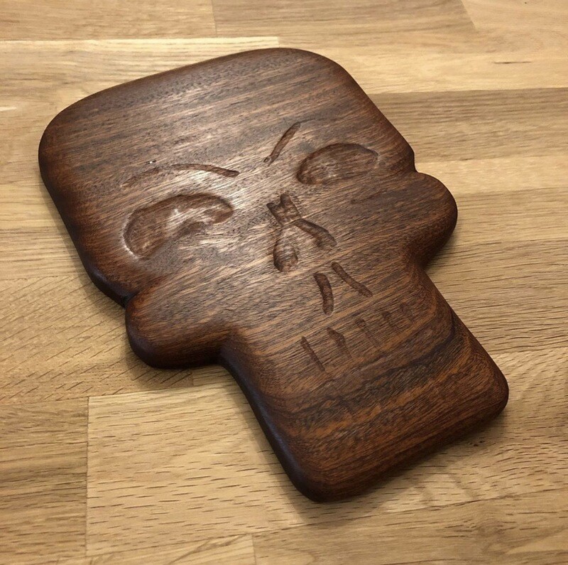 Solid Mahogany Skull Cheese/ Cutting Board