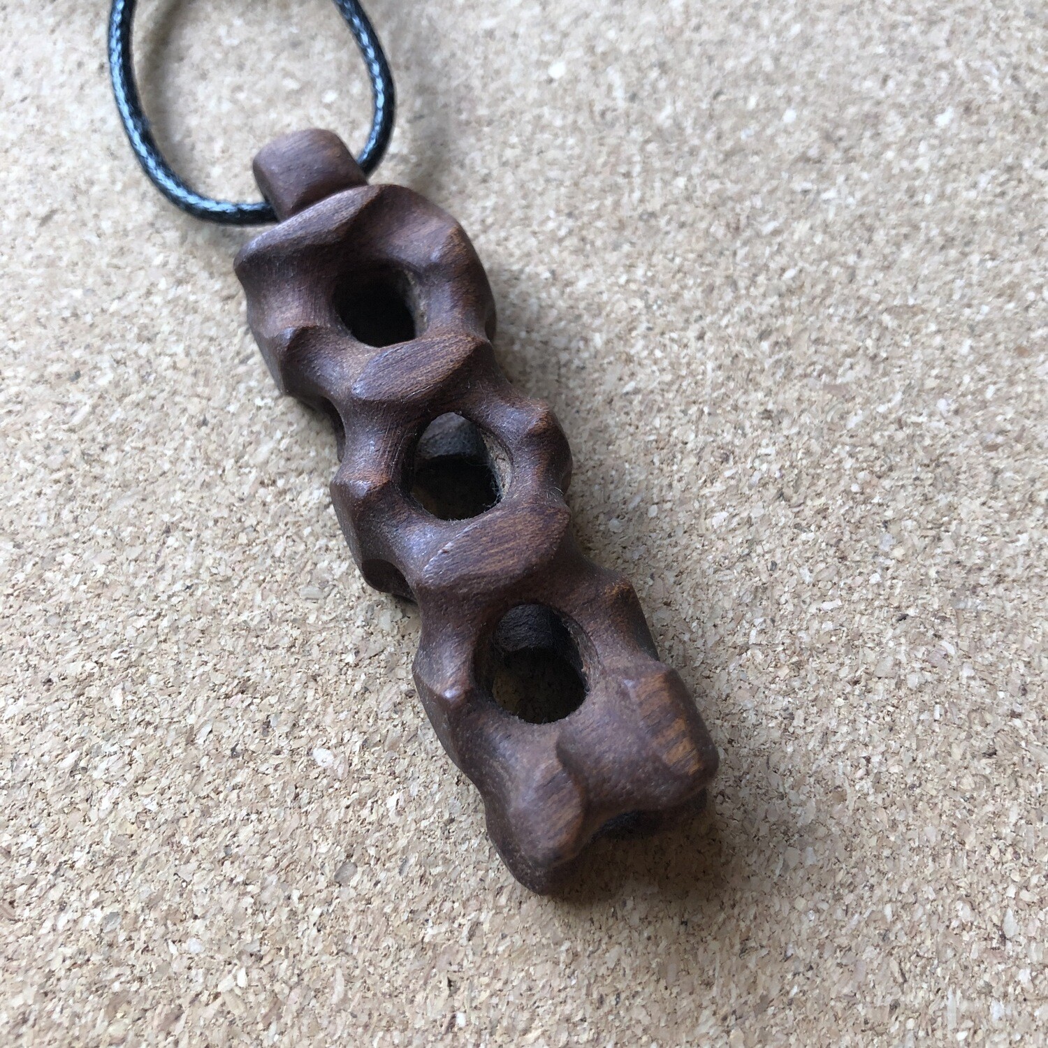 Hand Carved Wooden Pendant