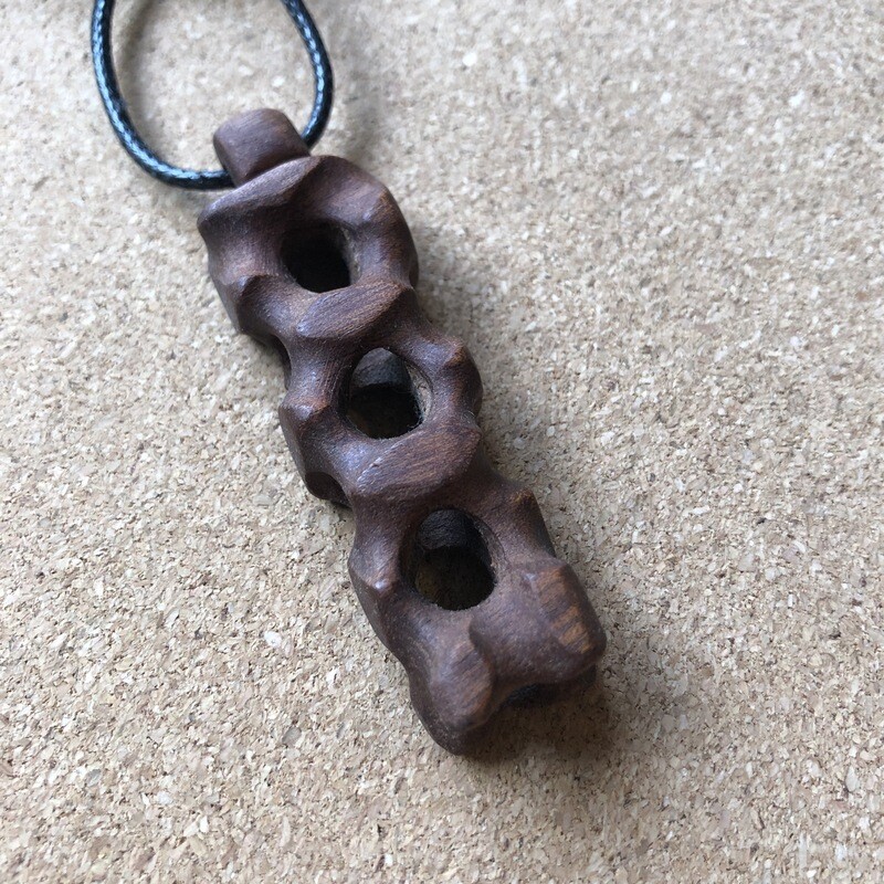 Hand Carved Wooden Pendant