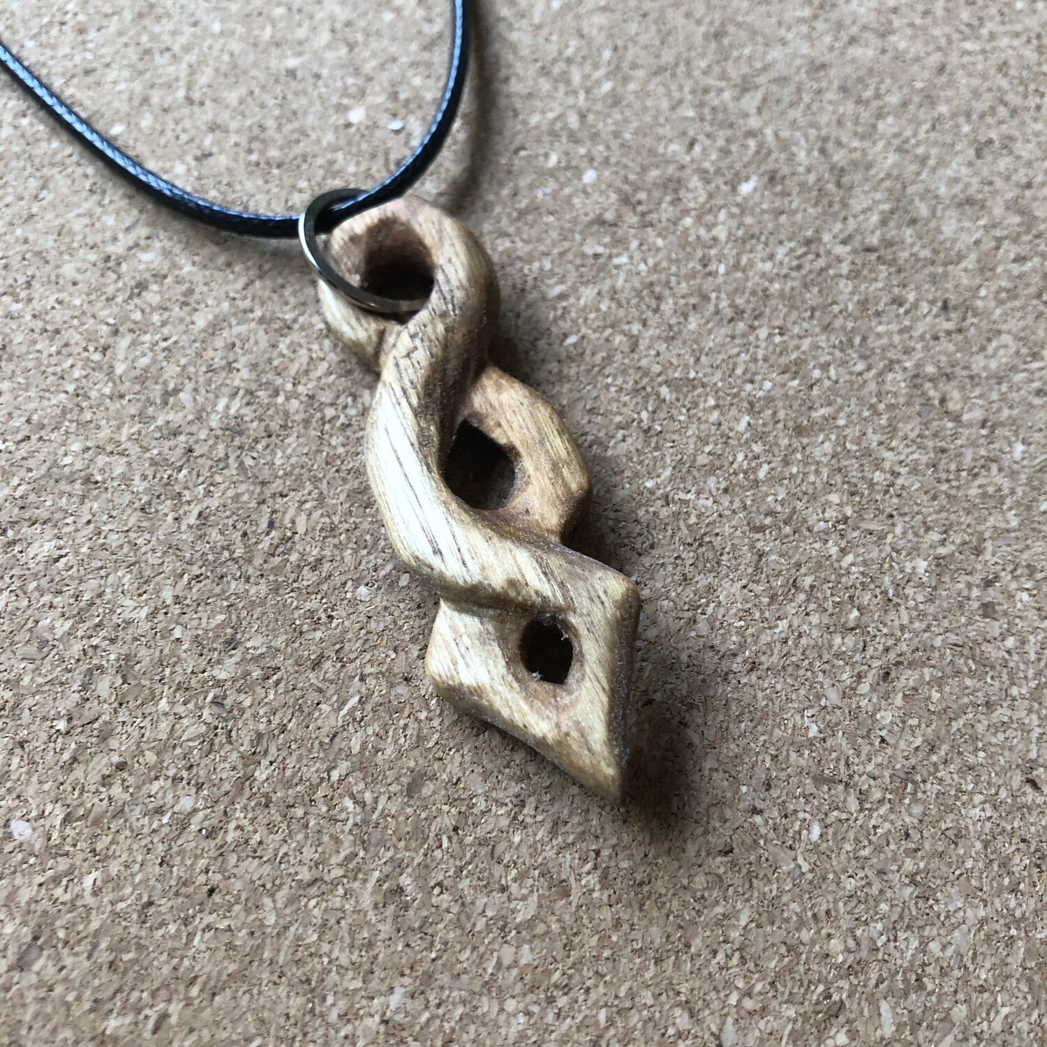 Hand Carved Oak Pendant