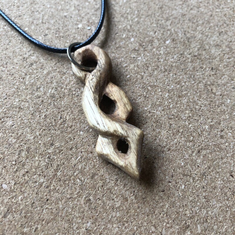 Hand Carved Oak Pendant