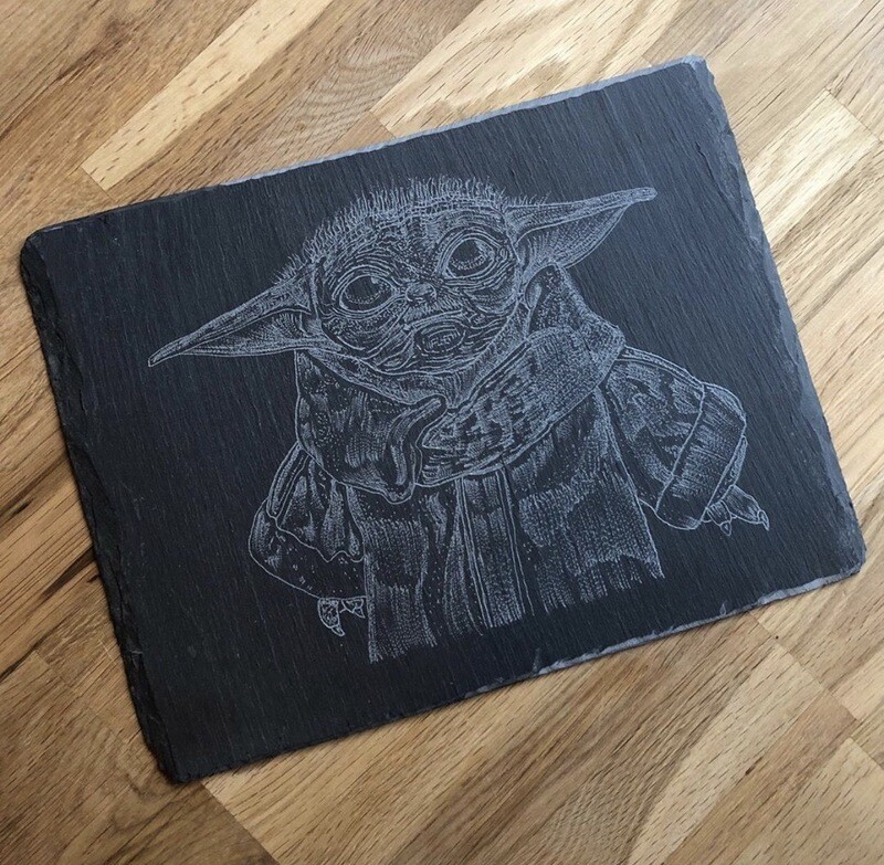 Yoda Star Wars Hand Engraved On Welsh Slate