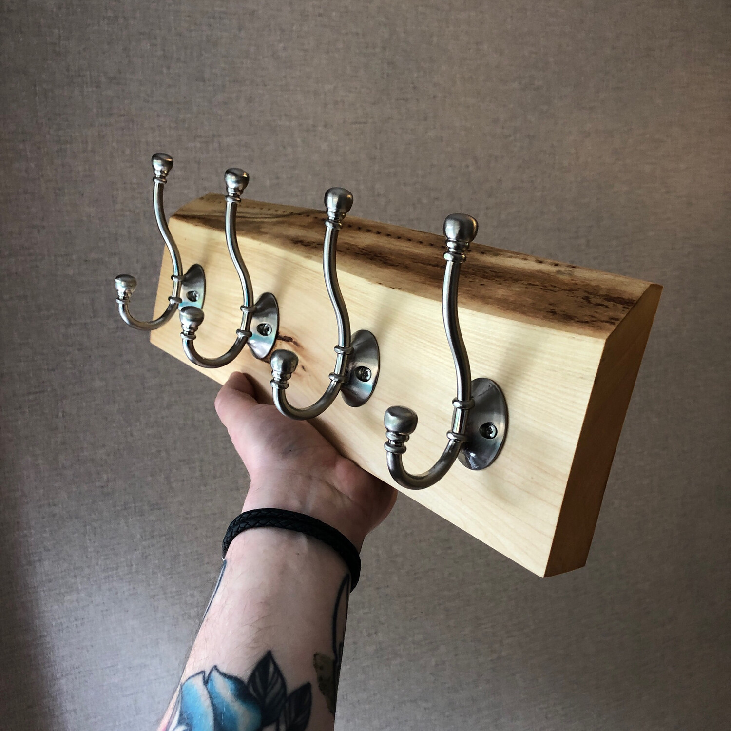 Live Edge Lime Wood, Wooden Coat Hanger