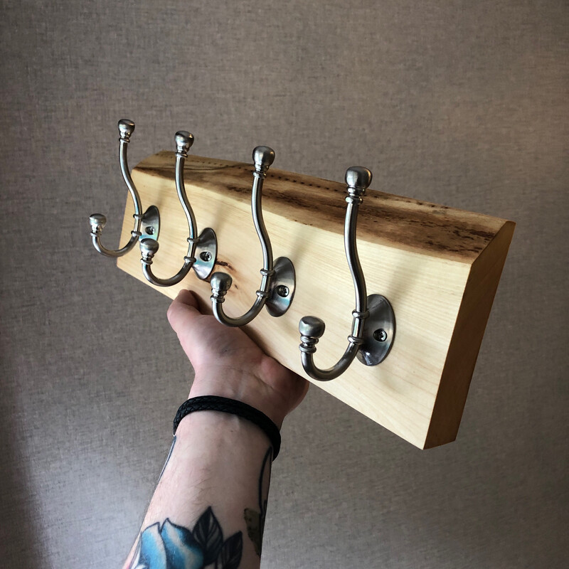 Live Edge Lime Wood, Wooden Coat Hanger