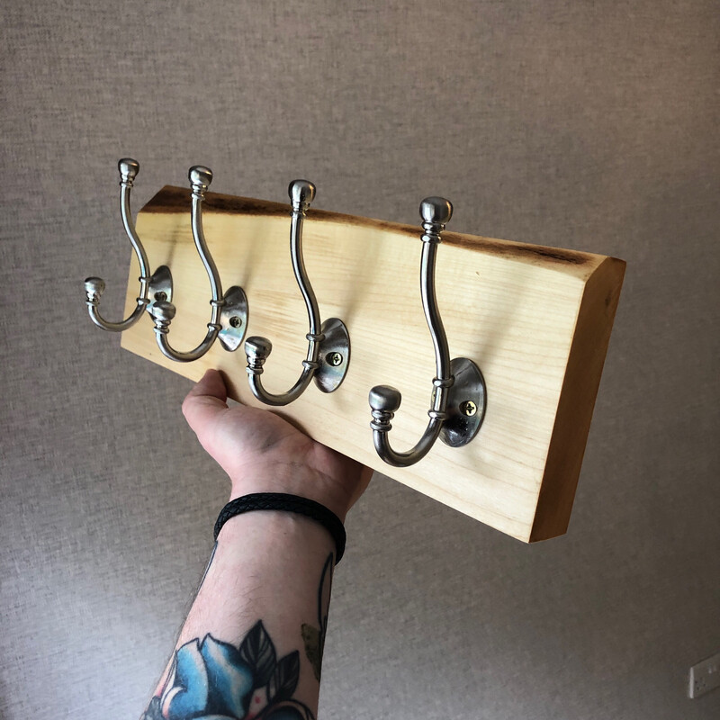 Live Edge Lime Wood, Wooden Coat Hanger