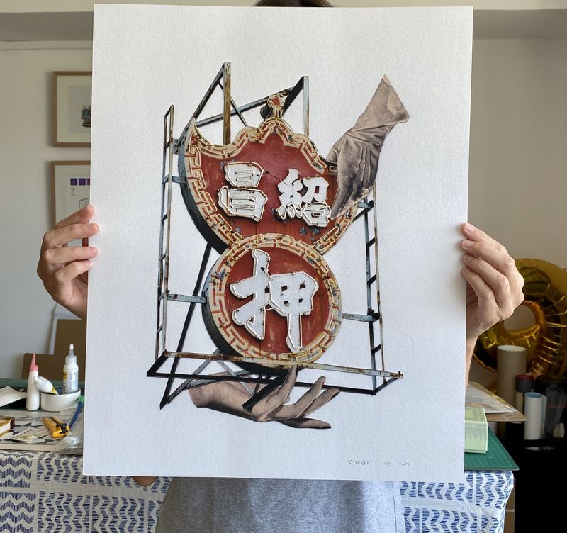 Limited edition print, embroidered, 40x50cm