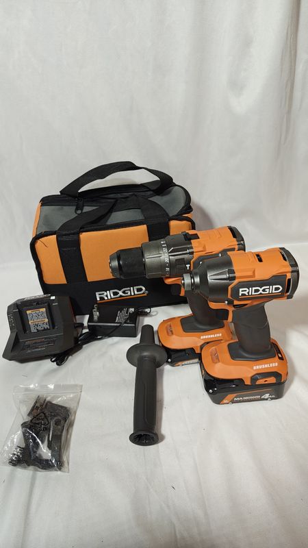 18V Brushless Cordless 2-Tool Combo Kit with Hammer Drill, Impact Driver, (2) Batteries, Charger, and Bag