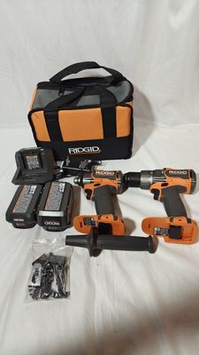R9208 18V Brushless Cordless 2-Tool Combo Kit with Hammer Drill, Impact Driver, (2) Batteries, Charger, and Bag